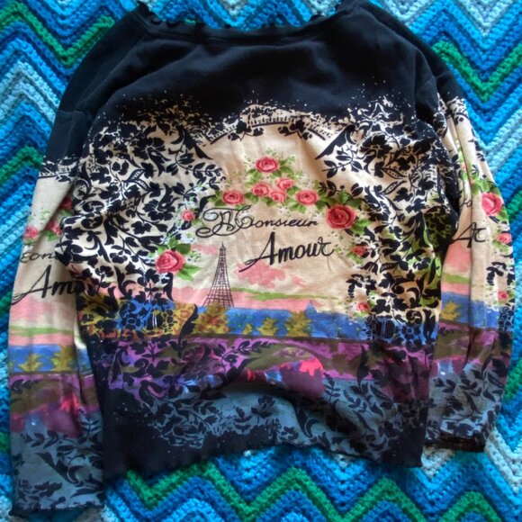 Vintage  long sleeved crop top - Picture 3 of 3